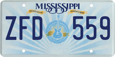 MS license plate ZFD559