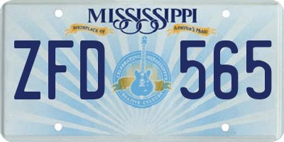 MS license plate ZFD565