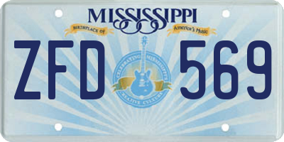 MS license plate ZFD569