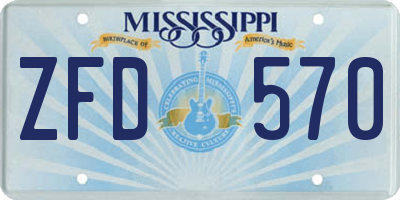 MS license plate ZFD570