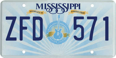 MS license plate ZFD571