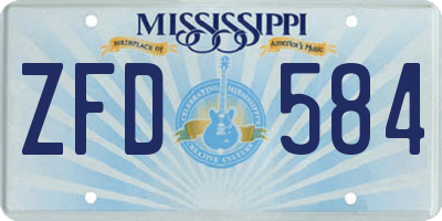 MS license plate ZFD584
