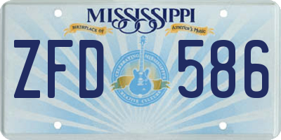 MS license plate ZFD586