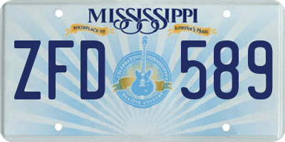 MS license plate ZFD589