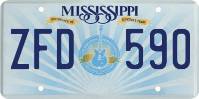 MS license plate ZFD590