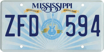MS license plate ZFD594