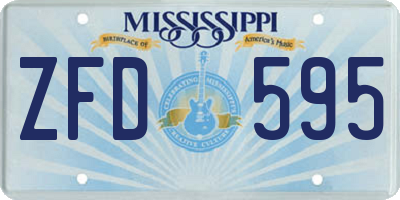MS license plate ZFD595