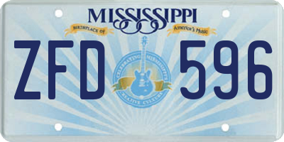 MS license plate ZFD596