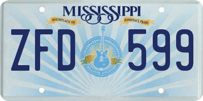 MS license plate ZFD599