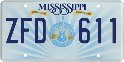 MS license plate ZFD611
