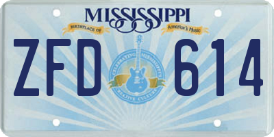 MS license plate ZFD614