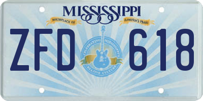 MS license plate ZFD618