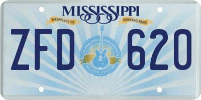 MS license plate ZFD620