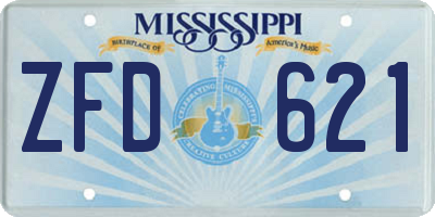 MS license plate ZFD621