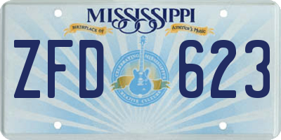 MS license plate ZFD623