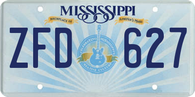 MS license plate ZFD627