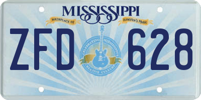 MS license plate ZFD628