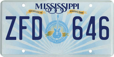 MS license plate ZFD646