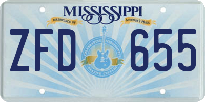 MS license plate ZFD655