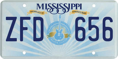 MS license plate ZFD656