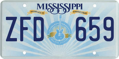 MS license plate ZFD659