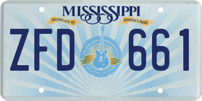 MS license plate ZFD661