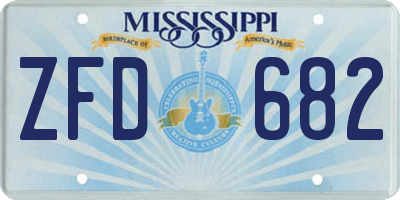 MS license plate ZFD682
