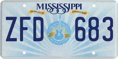 MS license plate ZFD683