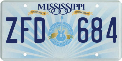 MS license plate ZFD684