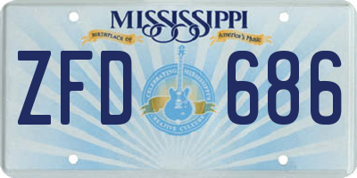 MS license plate ZFD686