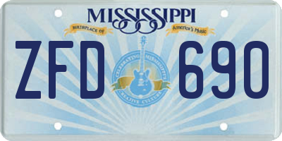 MS license plate ZFD690