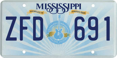 MS license plate ZFD691