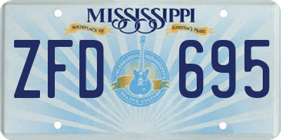 MS license plate ZFD695