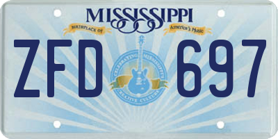 MS license plate ZFD697