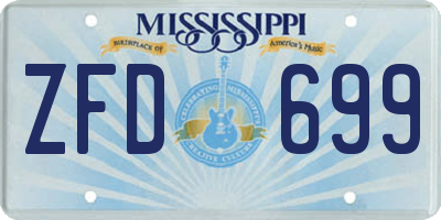 MS license plate ZFD699