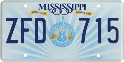 MS license plate ZFD715