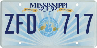 MS license plate ZFD717
