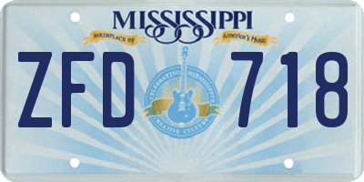 MS license plate ZFD718
