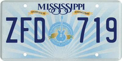 MS license plate ZFD719