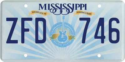 MS license plate ZFD746