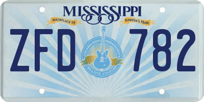 MS license plate ZFD782
