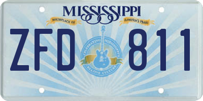 MS license plate ZFD811