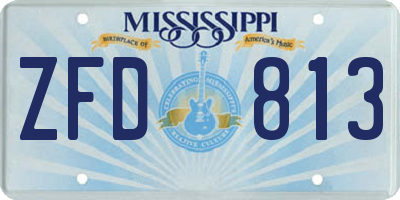MS license plate ZFD813
