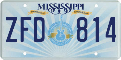 MS license plate ZFD814
