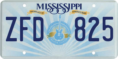 MS license plate ZFD825
