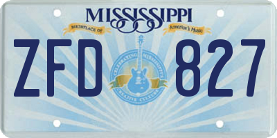 MS license plate ZFD827