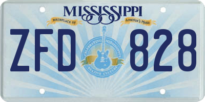MS license plate ZFD828