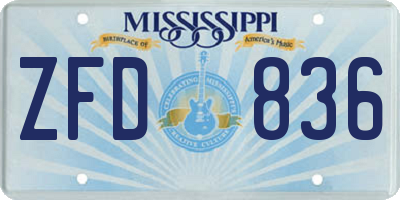 MS license plate ZFD836