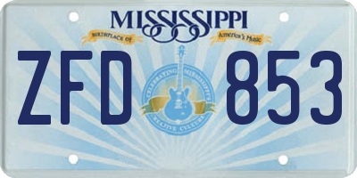 MS license plate ZFD853