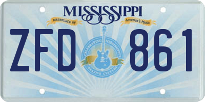 MS license plate ZFD861
